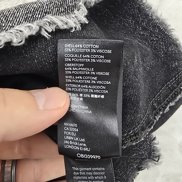 Free People We The Free Black Denim Faded Pleated Skirt Distressed Y2K Grunge - Picture 5 of 8